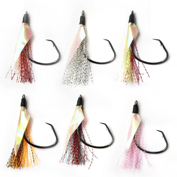 11 x Pre-Made Hairy Circle Hooks 4 Different Sizes Fishing Tackle