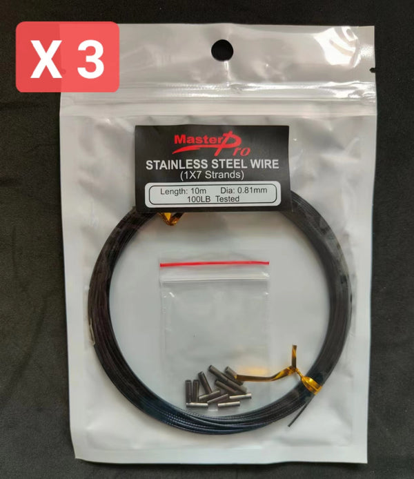 10m,Nylon Coated Stainless Steel Wire 400lb 7x7 Strands Fishing