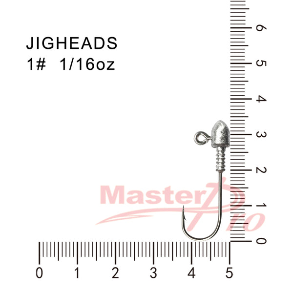 20 Size1/0 1/16 OZ Jig Heads High Chemically Sharpened Hooks