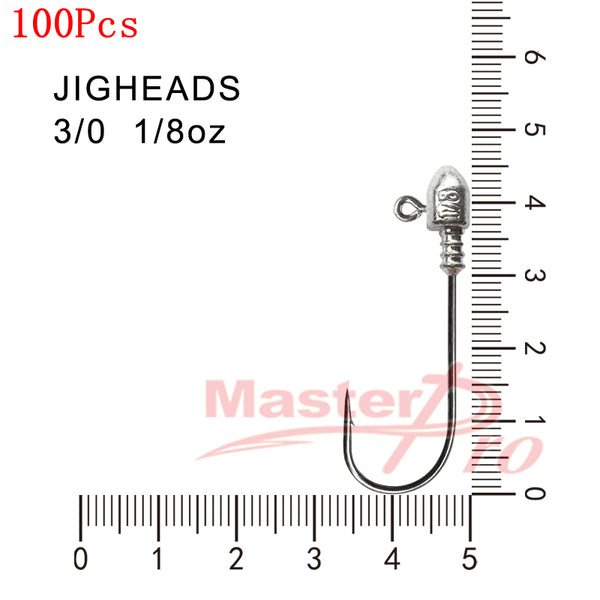 Chemically Sharpened 100pcs Size 5/0 1/4OZ Jig Heads Fishing