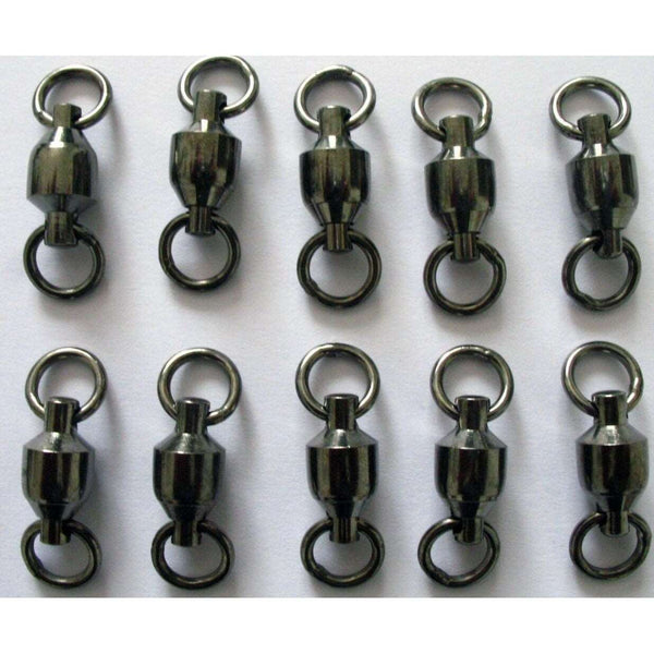 10pcs (2pks) Ball Bearing Swivel with Split Ring Size 4# 5# 6# 15