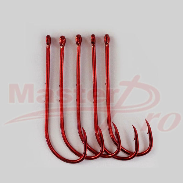 Fishing Hooks 20pcs/Bag Red Fishing Hooks with Double Shank Barbs