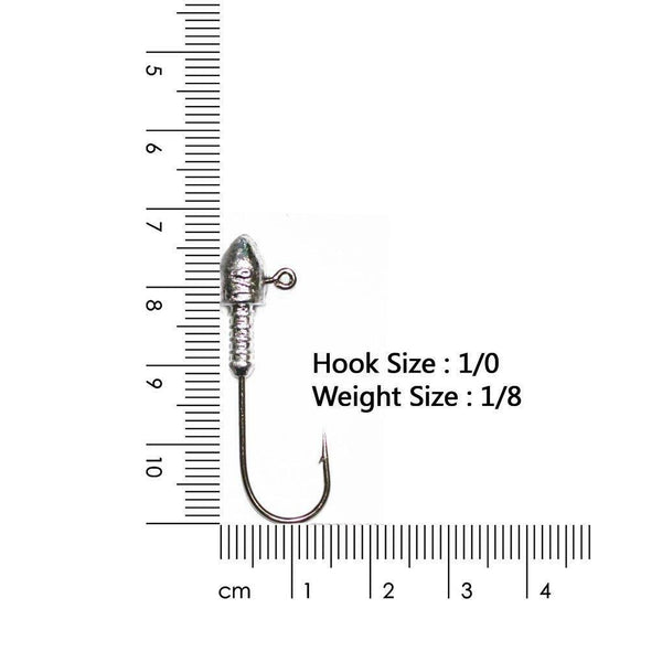 20X Size 2/0 1/8 OZ Jig Heads High Chemically Sharpened Hooks