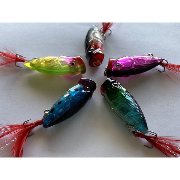 6 X Quality Huge Surf Poppers Fishing Tackle (Red)