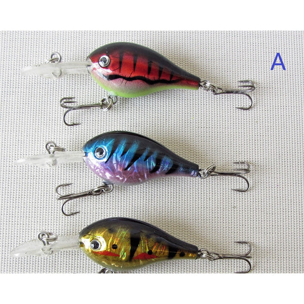 3 x Crankbait lures Shallow Hardbody 35mm Fishing Tackle