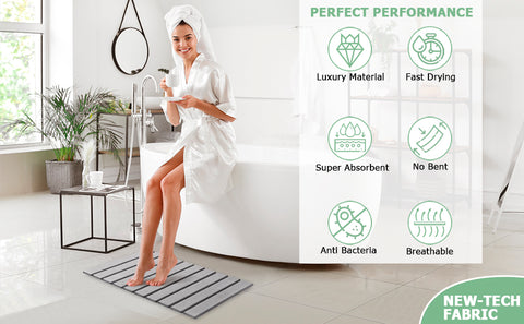 Stone Shower Mat with model