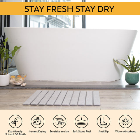 Quick Dry Stone Shower mat