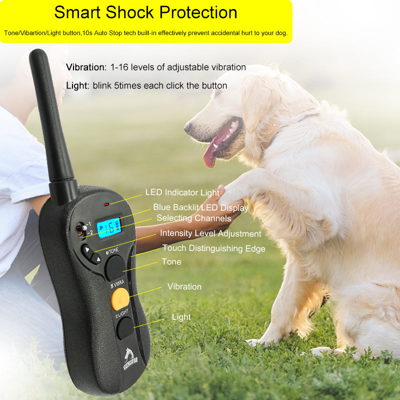 PATPET Dog Training Bark Collar with Remote - 600M Range - Sound & Vib – Patpet Australia