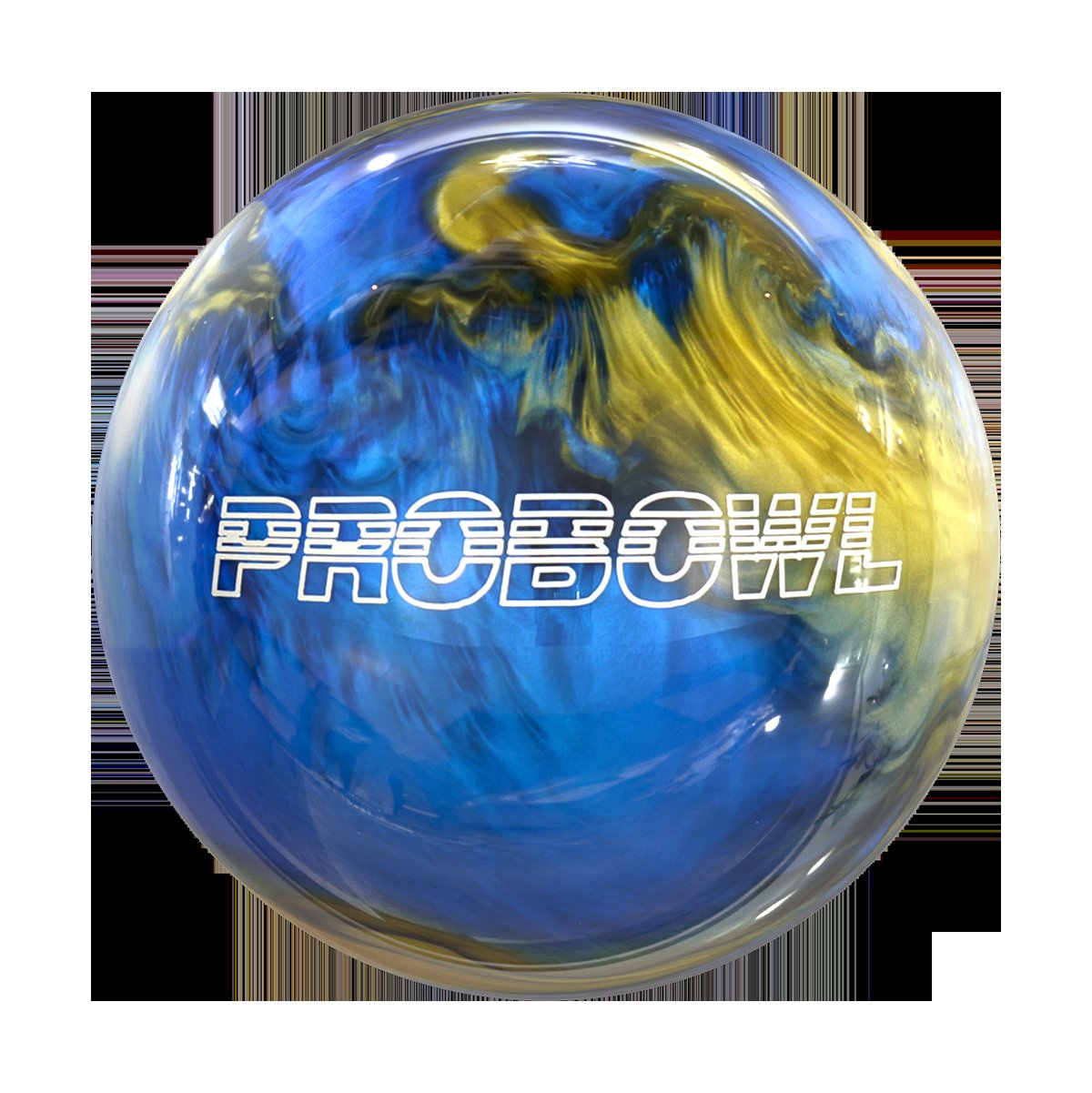 Pro-Bowl Red, yellow silver polyester tenpin bowling ball