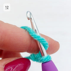 Repeat steps 8 to 10 again to form one more chain stitch. Repeat steps 8 to 10 as many times as required