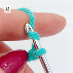 Repeat steps 8 to 10 again to form one more chain stitch. Repeat steps 8 to 10 as many times as required