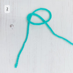 Place the strand that leads to the ball of yarn behind the loop.