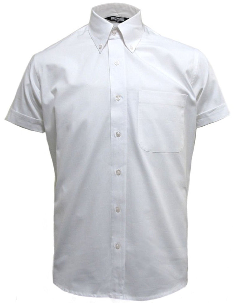 white short sleeve button up