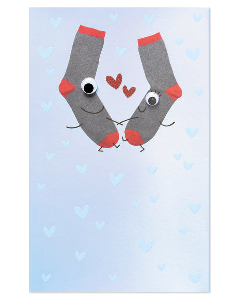 Greeting Card-Funny Socks Anniversary with Glitter
