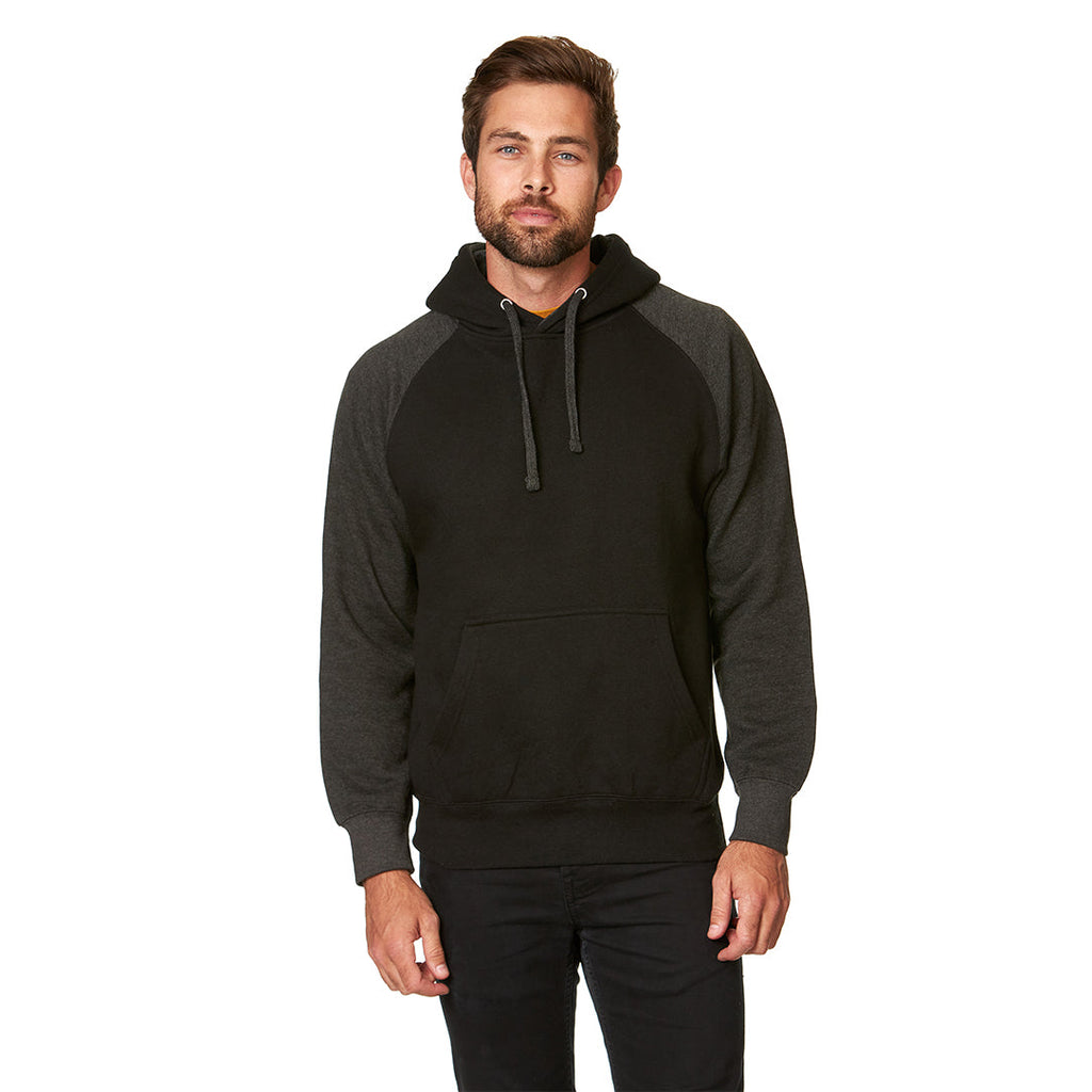 Smart Color Block Pullover Hoodie - Black/Charcoal Heather XXX-Large