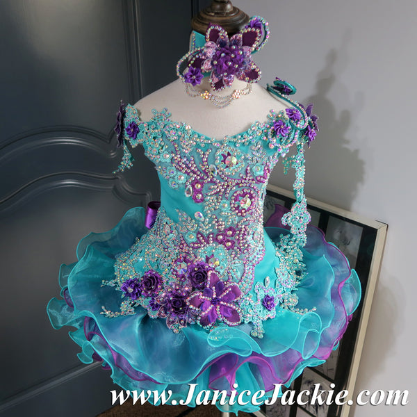 teal pageant dress