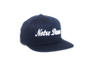 University of Notre Dame Cursive Retro Snapback Hat – Blue
