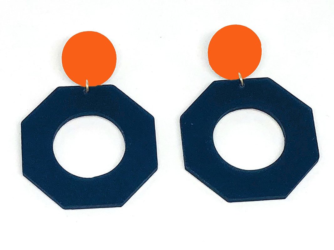 Ecoresin Earrings - Octagon - Large