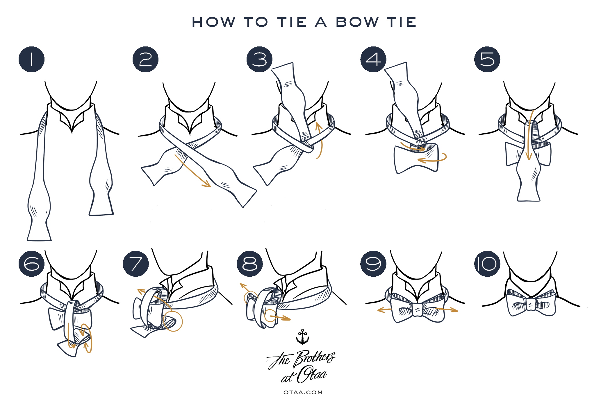How To Tie A Bow Tie Bow Tie Knot Tutorial Step By Step Bow Tie Instructions Otaa