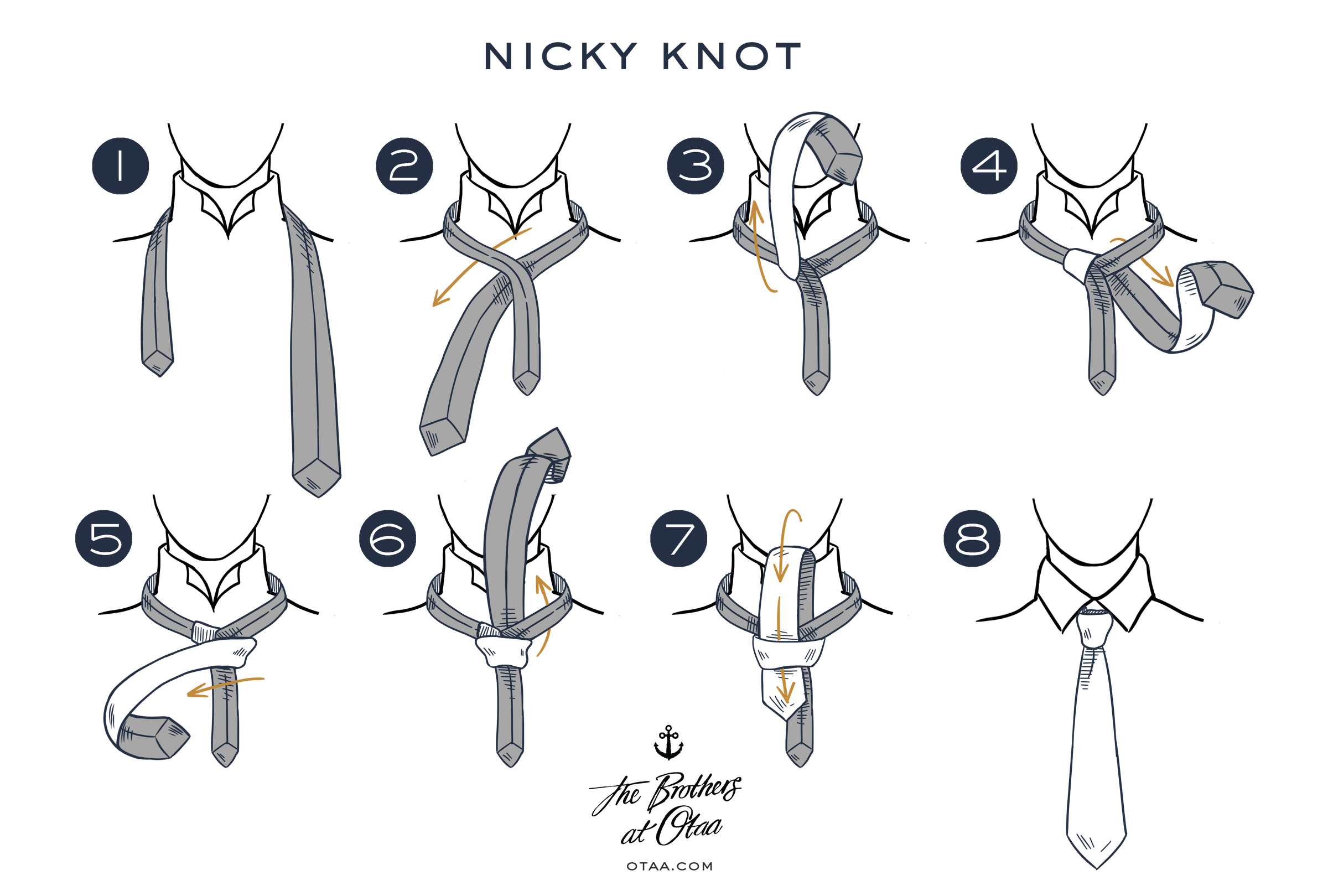 How to Tie a Nicky Knot | Tie Knot Tutorial | Learn How to Tie a Tie | OTAA