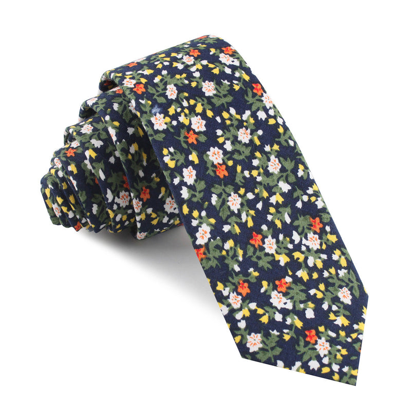 Anemone Floral Skinny Tie | Men's Wedding Narrow Slim Ties Neckties AU ...