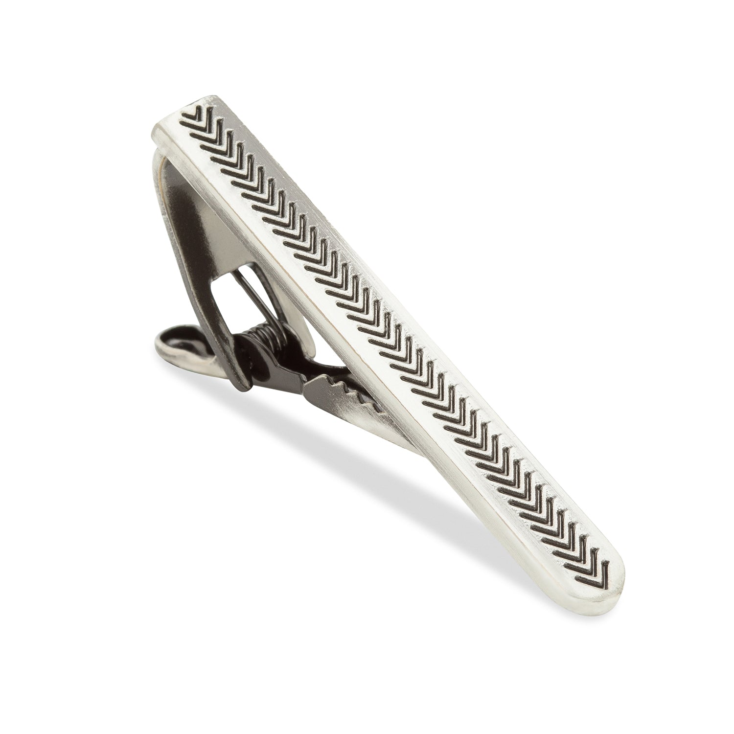 Antique Silver Arrow Tie Bar | Simple Chevron Tie Clip | Necktie Pin | OTAA