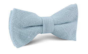 Blue Chuka Feather Bow Tie - Dusty Blue & Brown Stripes