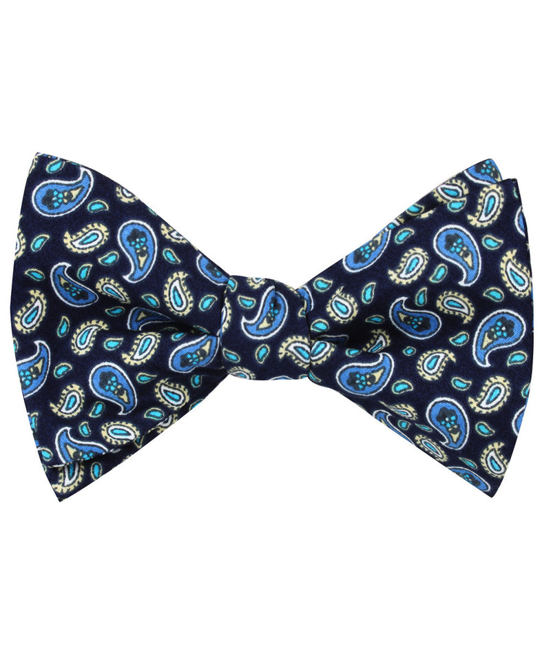 Beirut Blue Paisley Self-Tie Bow Tie | Black Patterned Untied Bowties ...