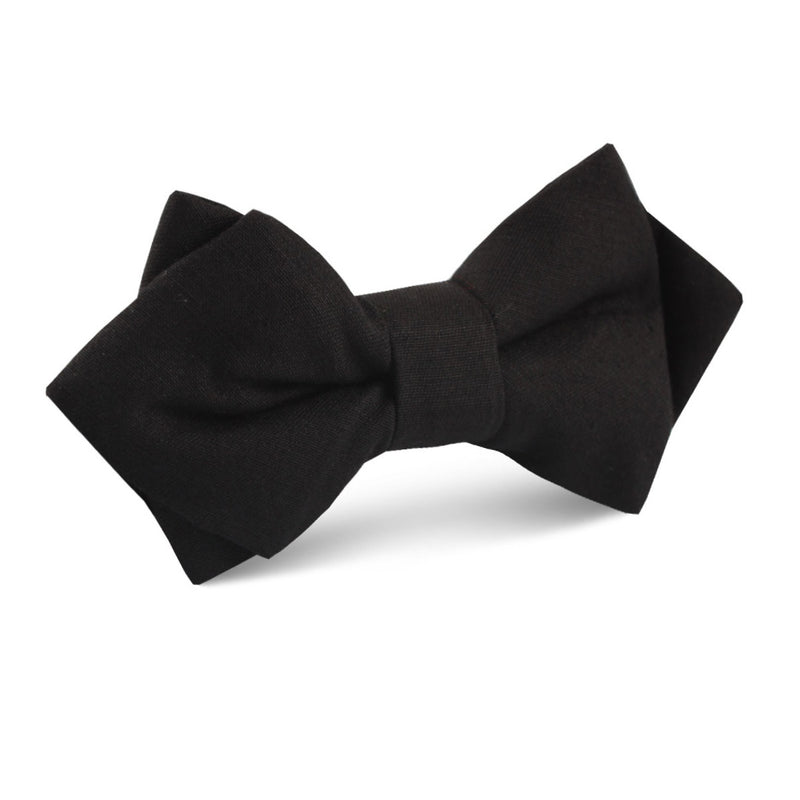 Black Cotton Diamond Bow Tie | Formal Tuxedo Point Pre-Tied Bowties AU ...