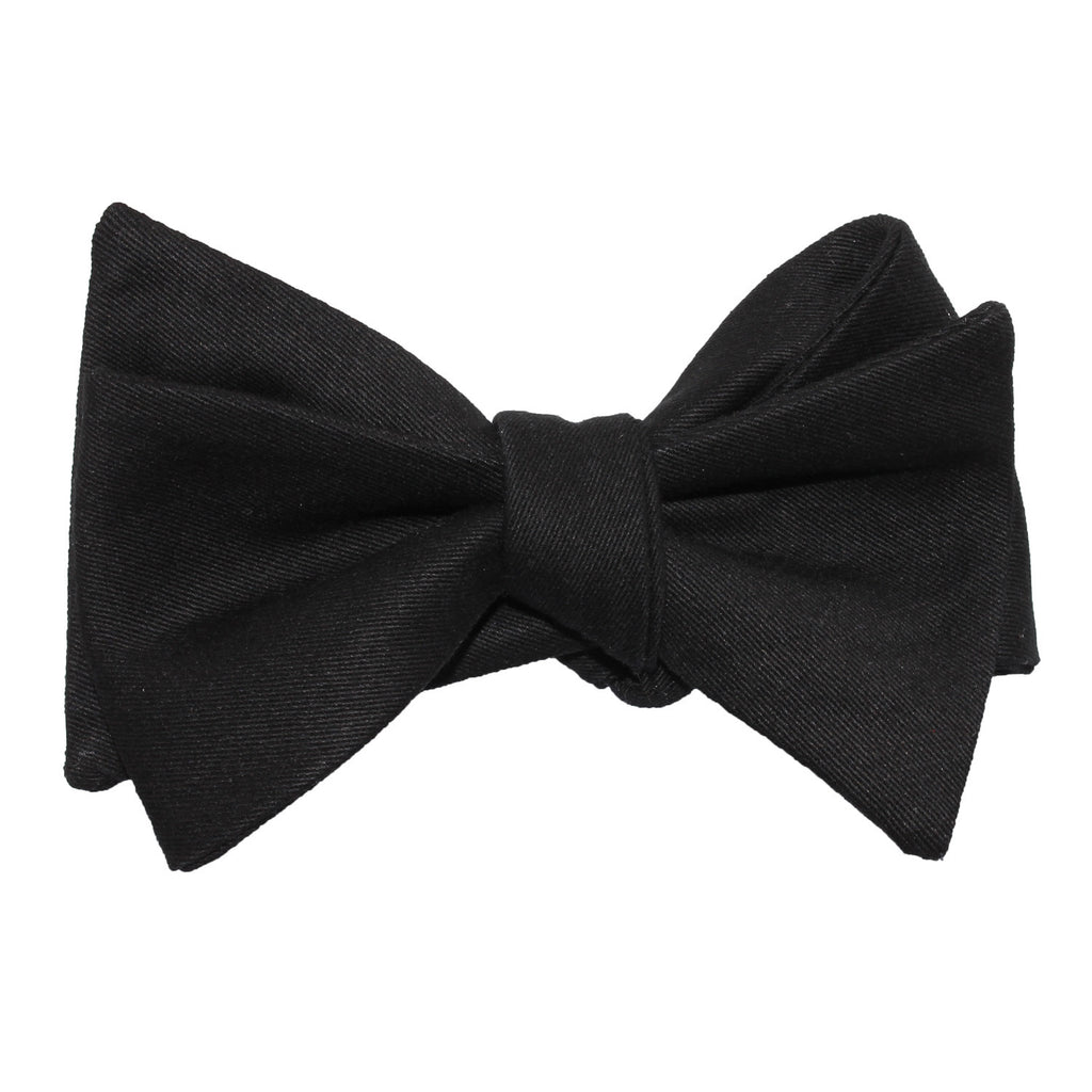 Black Cotton Self Tie Bow Tie | Formal Tuxedo Suit Self-Tied Bowtie AU ...