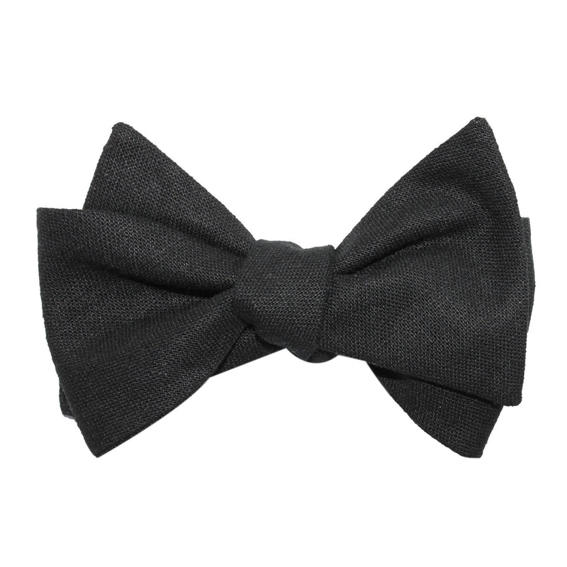 Black Linen Self Tie Bow Tie | Suit Untied Bowtie | Self-Tied Bow Ties ...