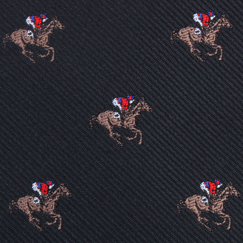 Black Melbourne Race Horse Pocket Square | Animal Men Handkerchief | OTAA