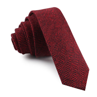 Black & Red Herringbone Wool Pocket Square | Mens Squares Handkerchiefs ...