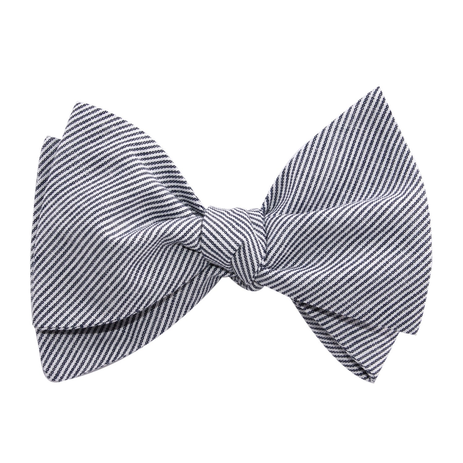 Black and White Pinstripe Cotton Self Tie Bow Tie | Mens Untied Bowtie ...