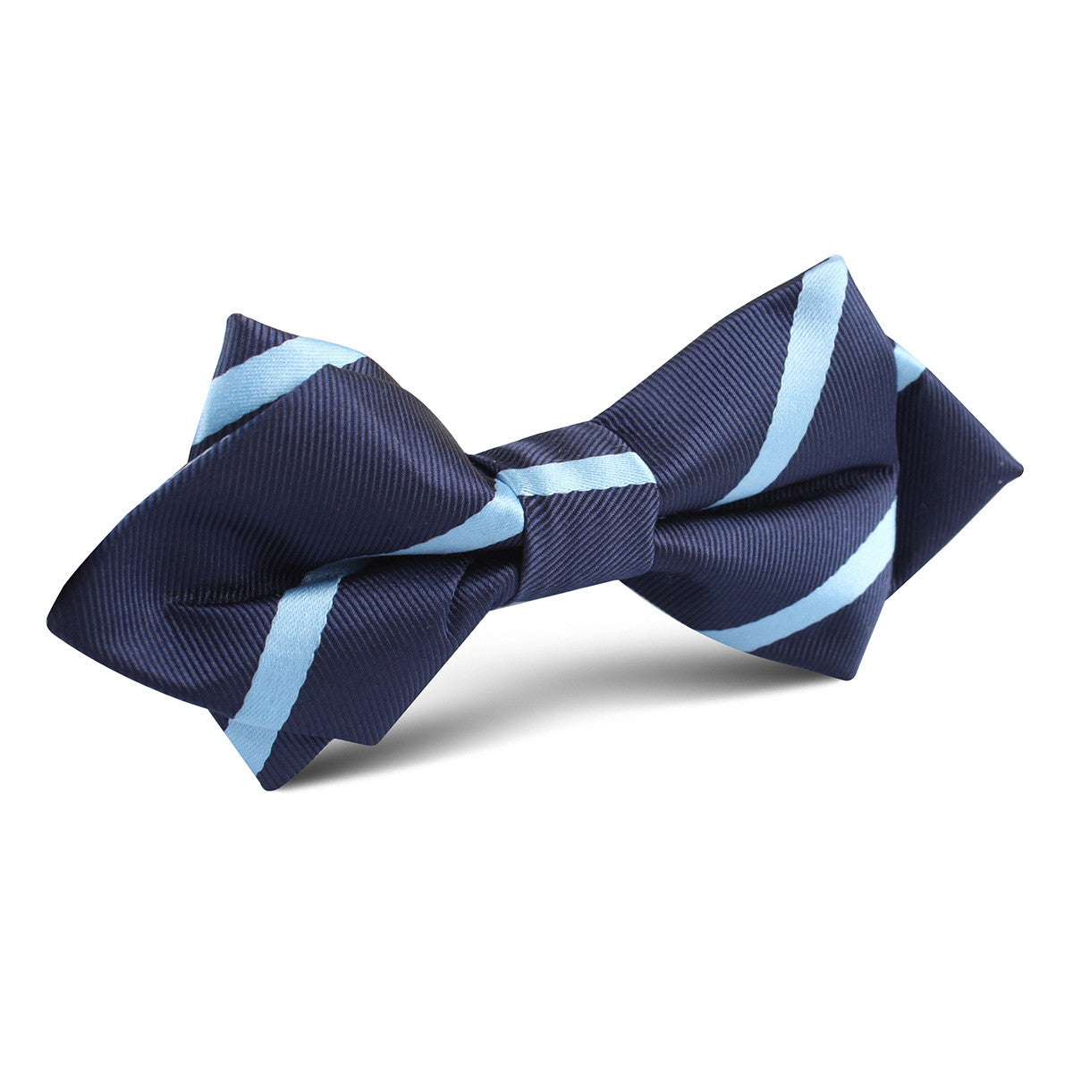 Blue Pencil Stripe Diamond Bow Tie | Point Bow Ties | Pre-Tied Bowties ...