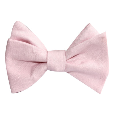 Blush Pink Slub Linen Bow Tie | Petal Wedding Bowties | Men's Bow Ties ...