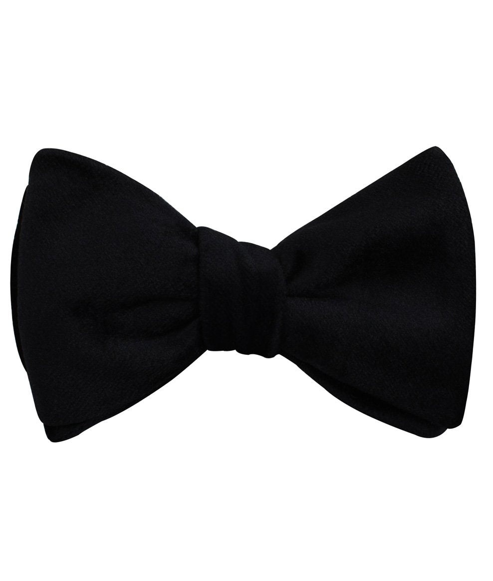Bond Black Velvet Self Bow Tie | Men's Wedding Suit Tux Bowtie | OTAA