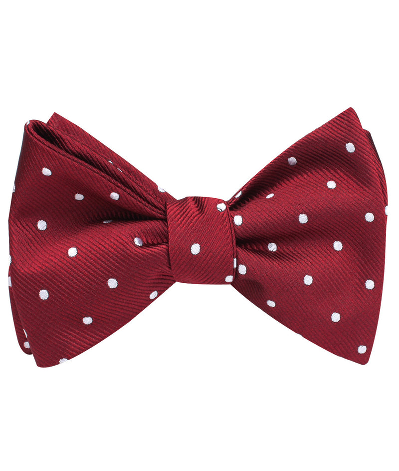 Burgundy Polka Dots Self Bow Tie | Red Untied Bowties Wedding Bow Ties ...