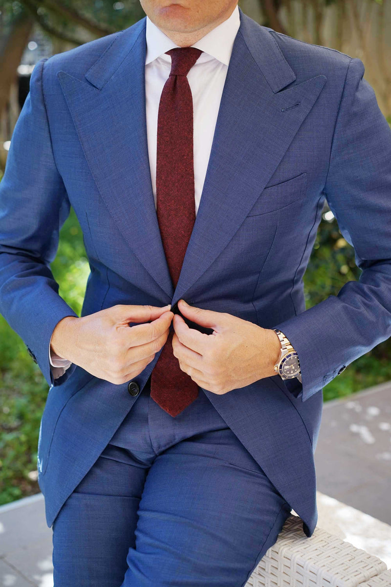 Brooklyn Burnt Red Skinny Tie | Cotton Slim Ties | Men's Thin Neckties ...