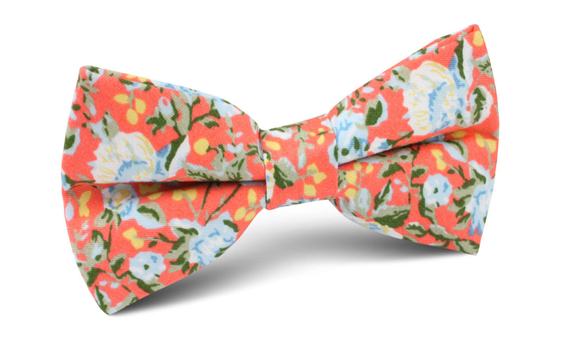 Cayman Island Floral Bow Tie | Orange Flower Bowtie | Wedding Bow Ties ...