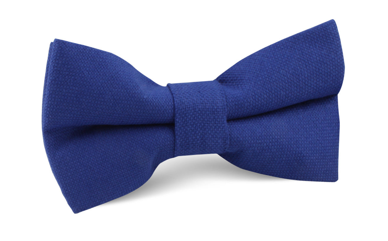 Cobalt Blue Linen Bow Tie | Bowties | Wedding Bow Ties | OTAA