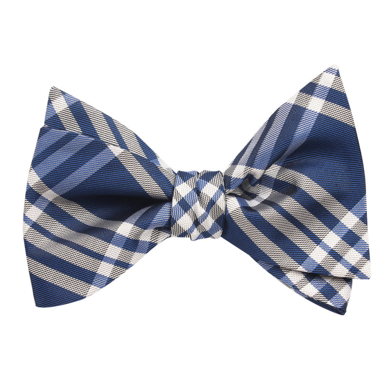 Cobalt Blue with White Stripes Self Tie Bow Tie | Untied Bow Ties ...