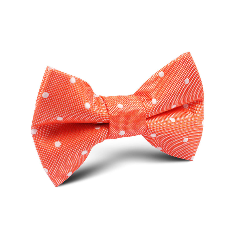 Coral Orange with White Polka Dots Kids Bow Tie | Kid Children Boys ...