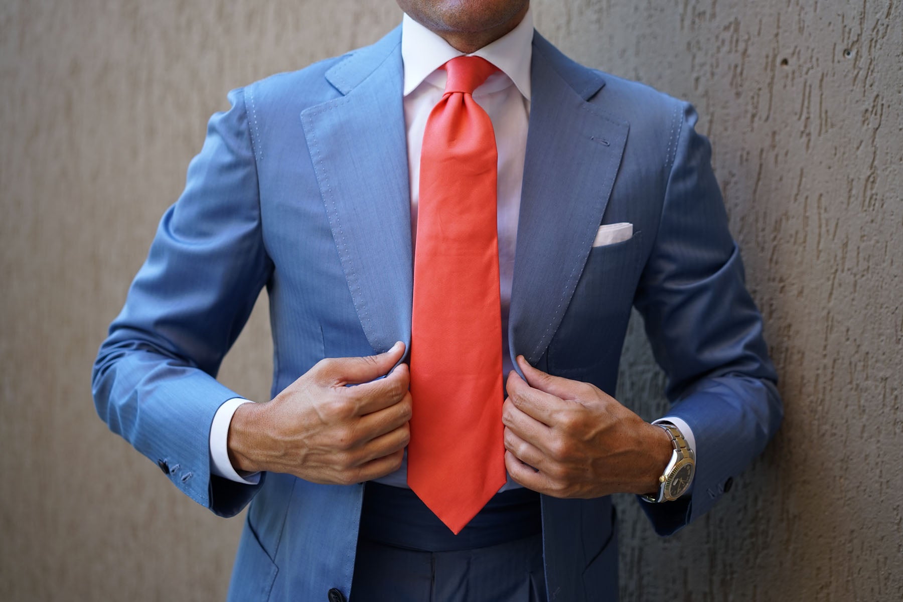 Coral Pink Cotton Necktie | Wedding Tie | Men's Ties AU | OTAA