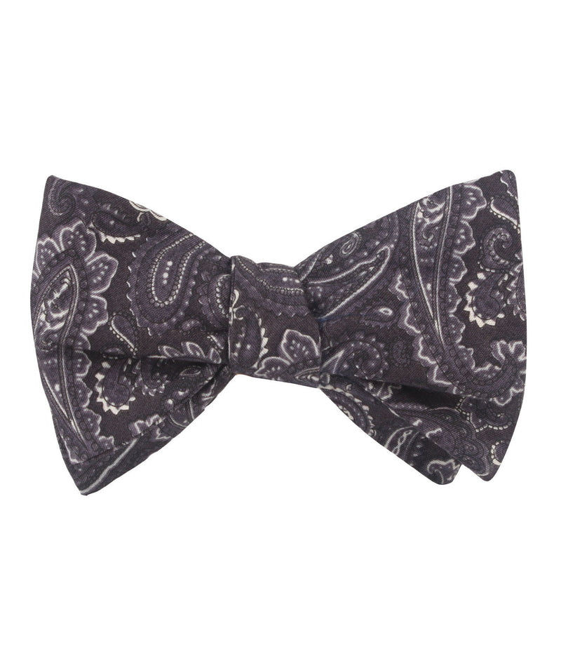 Culaccino Kettle Black Paisley Self Bow Tie | Men's Untied Bowtie ...