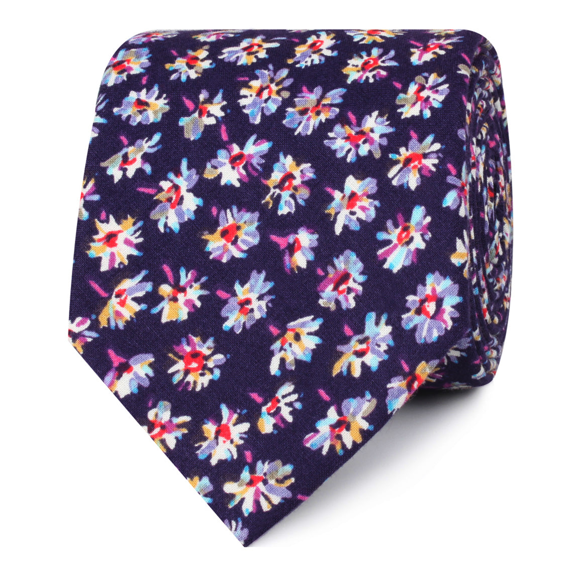 Culiacán Purple Floral Skinny Tie | Designer Flower Slim Ties Neckties ...