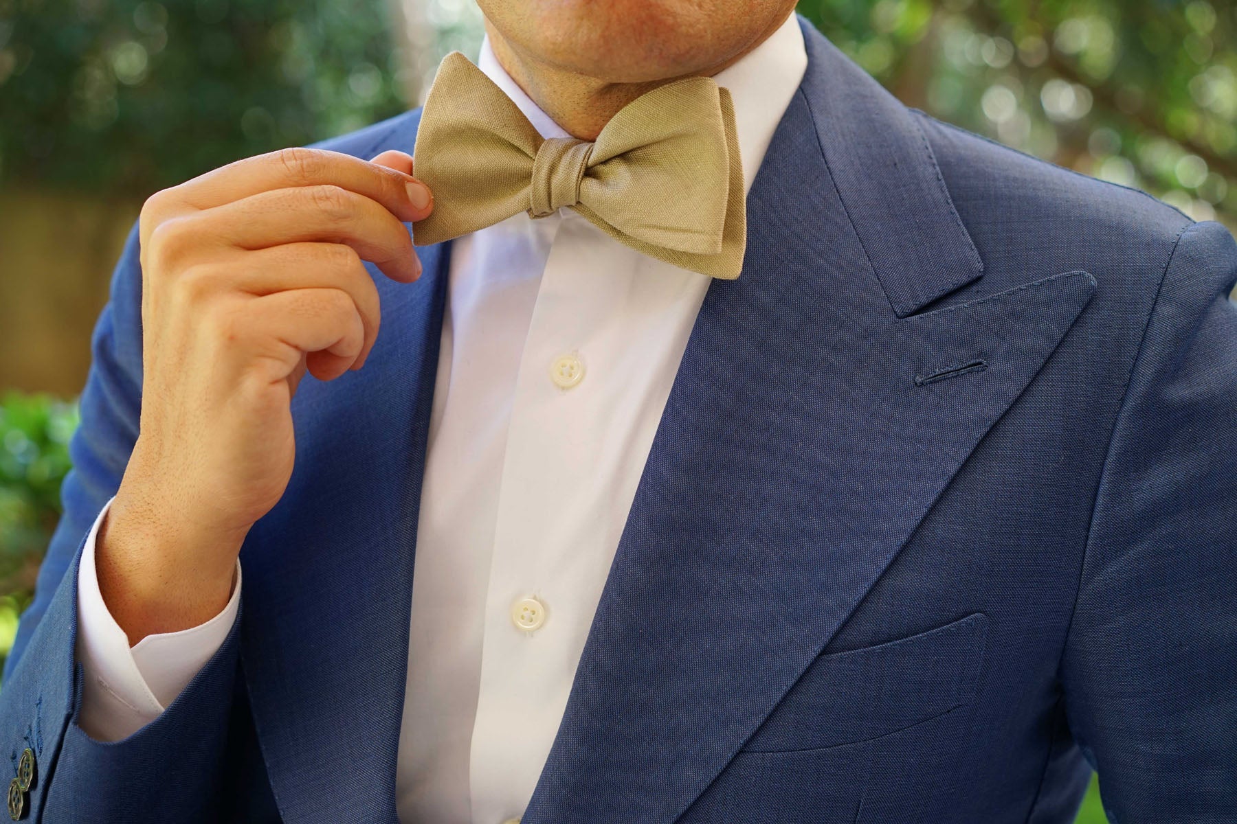 Khaki Linen Self Tie Bow Tie | Light Brown Self-Tied Bowties Australia ...