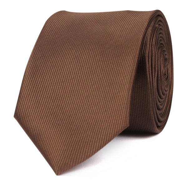Dark Brown Skinny Tie | Thin Narrow Ties | OTAA