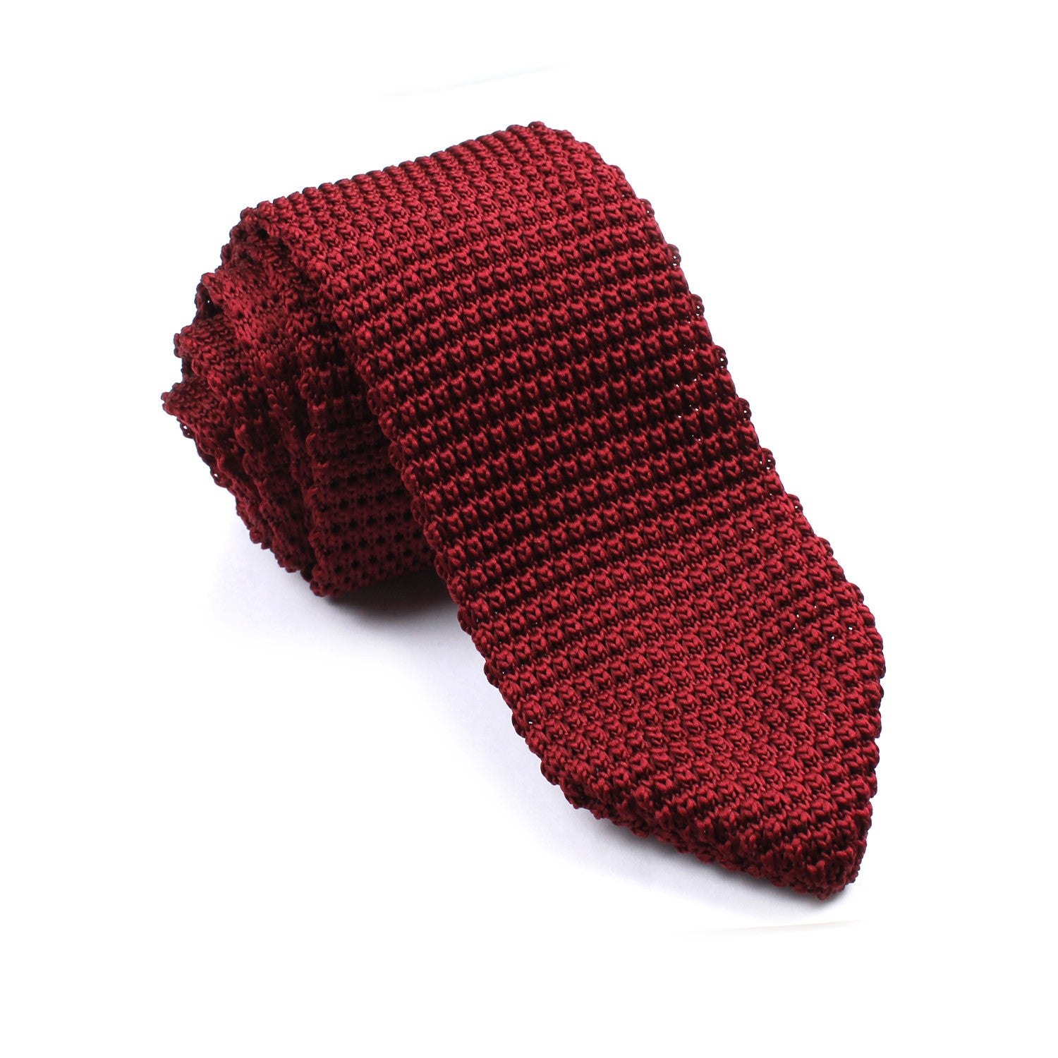 Dark Rosewood Maroon Pointed Knitted Tie | Knit Ties Knits Necktie ...