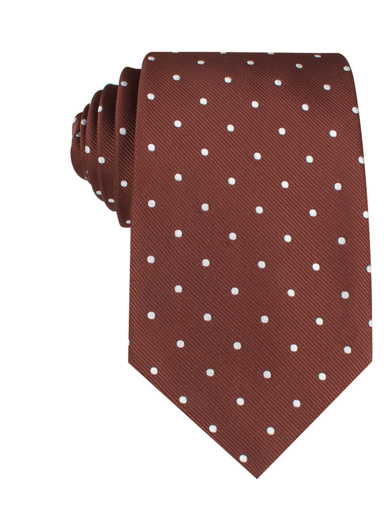 Desert Brown Polka Dots Necktie | Autumn Wedding Tie | Men's Cool Ties ...